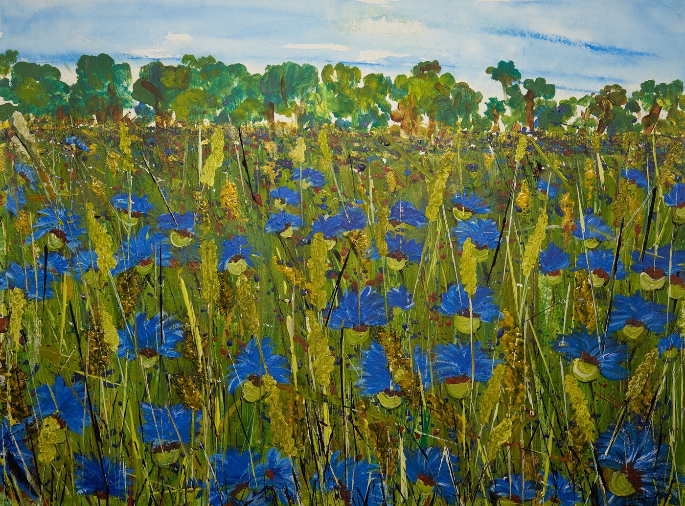 Blaue Blumen von Erika Graf
